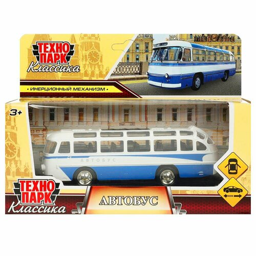 Машина металлическая Автобус 14,5 см. синий, Технопарк LAZ695-15-BU