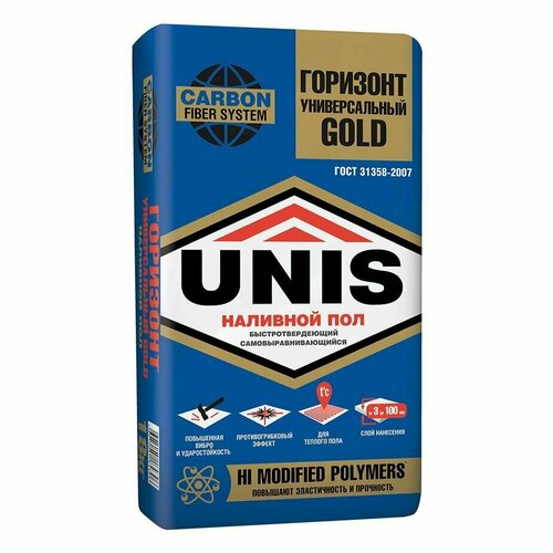 Юнис Горизонт Голд самовыравнивающийся быстротвердеющий 18 кг Unis Горизонт Gold 394₽