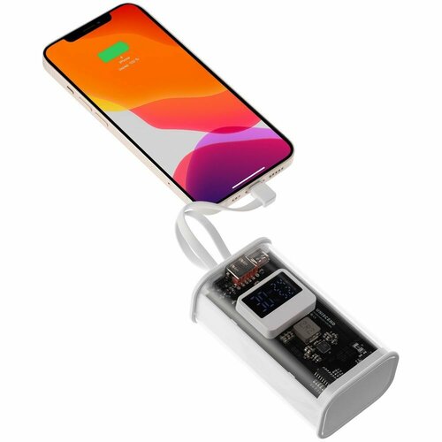 Быстрая зарядка для телефона power bank Trellis Geek 10000 мАч белый подарок на 23 февраля 14 февраля мужчине парню папе 261500₽