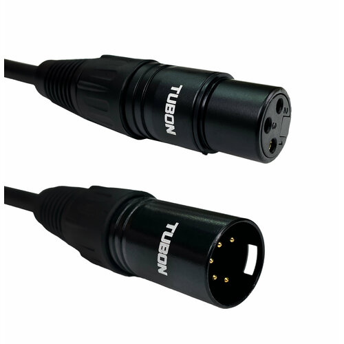 Кабель TUBON аудио межблочный 5 PIN XLR (M) Male - 3 PIN XLR (F) Female 3XF5XM002 0.5м кабель tubon микрофонный межблочный xlr m male xlr f female od6 0 тканевая оплетка x002 10м