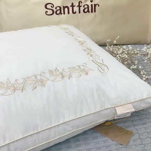 Подушка для сна Santfair из египетского хлопка с вышивкой 50 x 70
