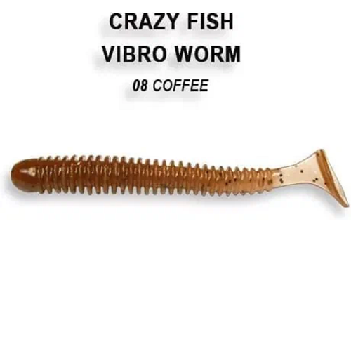 Силиконовая приманка мягкая съедобная Crazy Fish Vibro Worm 2