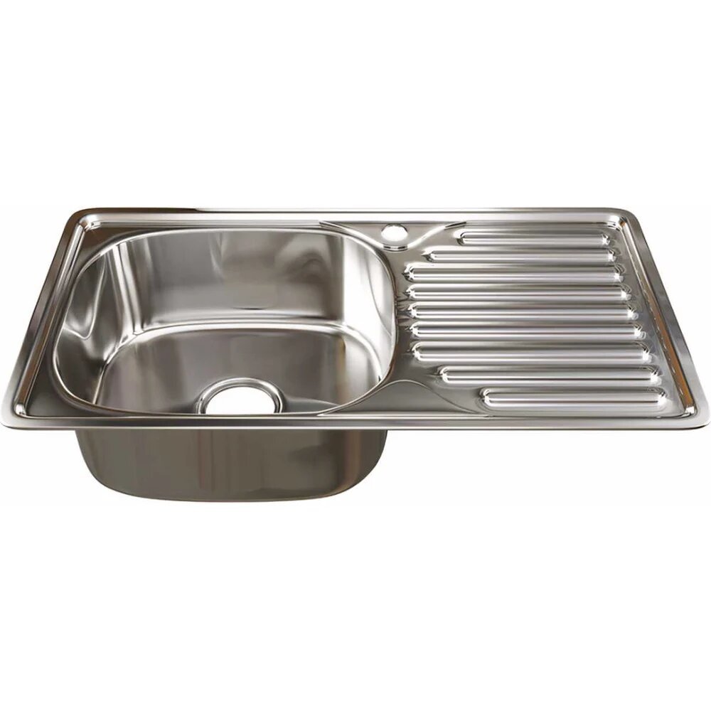 Врезная мойка mixline 42х76х18 см 0.8 левый выпуск 3 1/2 с сифоном 535614