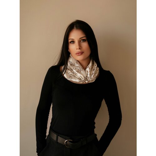 Колье, длина 63 см, бежевый