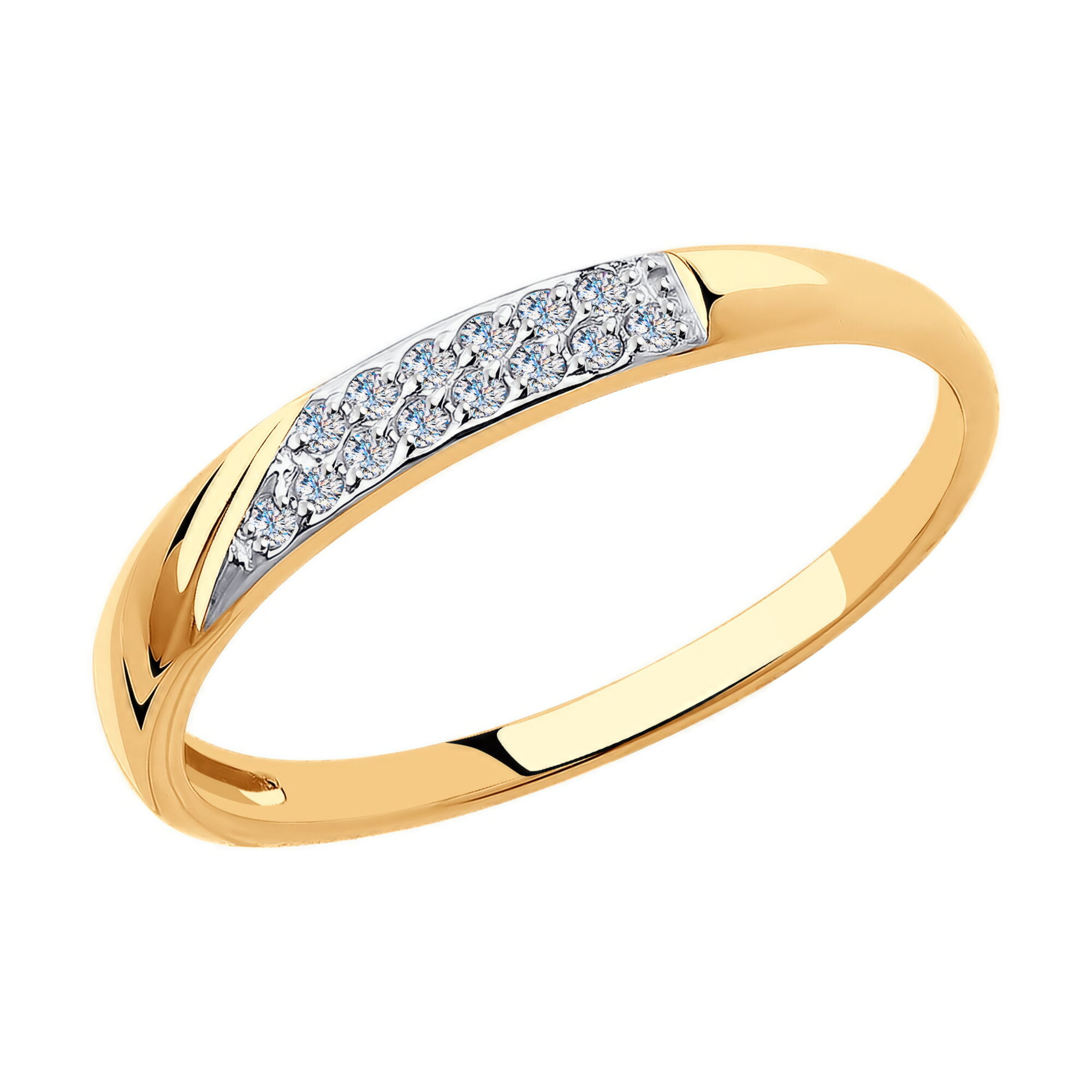 Кольцо дорожка Diamant online, красное золото, 585 проба, фианит