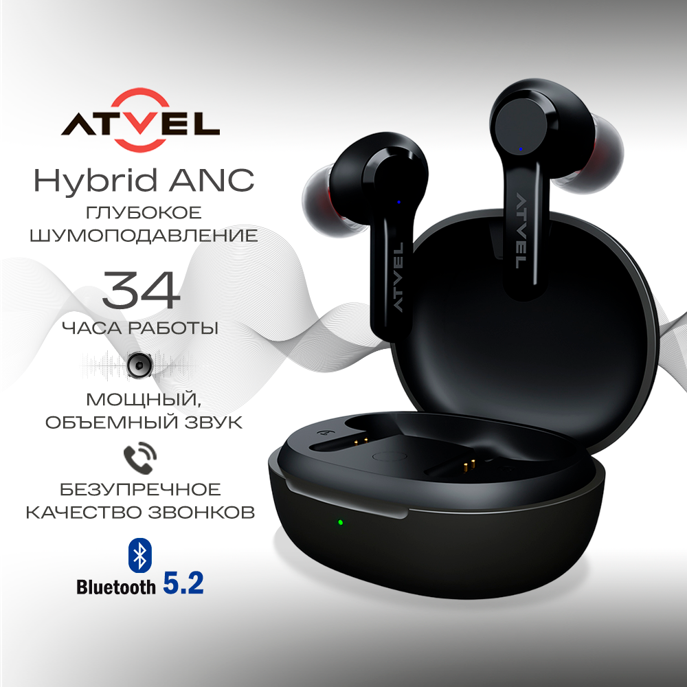 Наушники беспроводные ATVEL TWS Tune S5 Pro спортивные, с улучшенным шумоподавлением