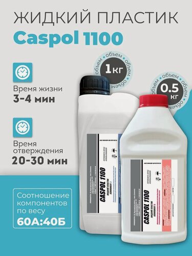 Изображение товара Жидкий пластик для творчества Каспол 1100, двухкомпонентный, 1,5 кг