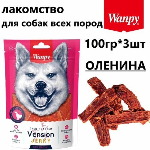 Лакомство Wanpy филе из оленины для собак всех пород 100 гр (3 штуки)