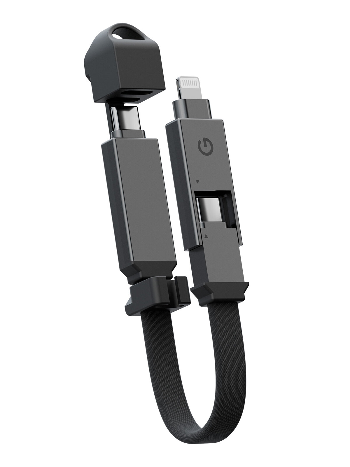 Energea Кабель Sheath 2-in-1 USB-C to C+Lighning MFI 60W 480 Mbps Gun 15cm