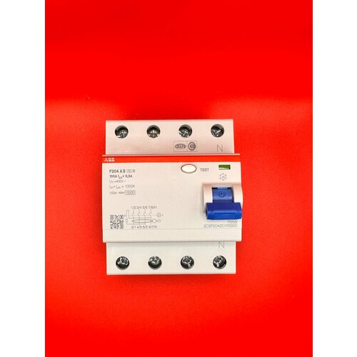 F204 A S 100/0, 3 УЗО селективное 4-x полюсное 3P+N 100А/300мА, 2CSF204201R3900 10кА 230/400В