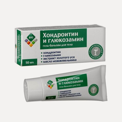 Изображение товара Гель-бальзам BIO "Хондроитин и Глюкозамин", для тела, можжевеловый аромат, 50мл
