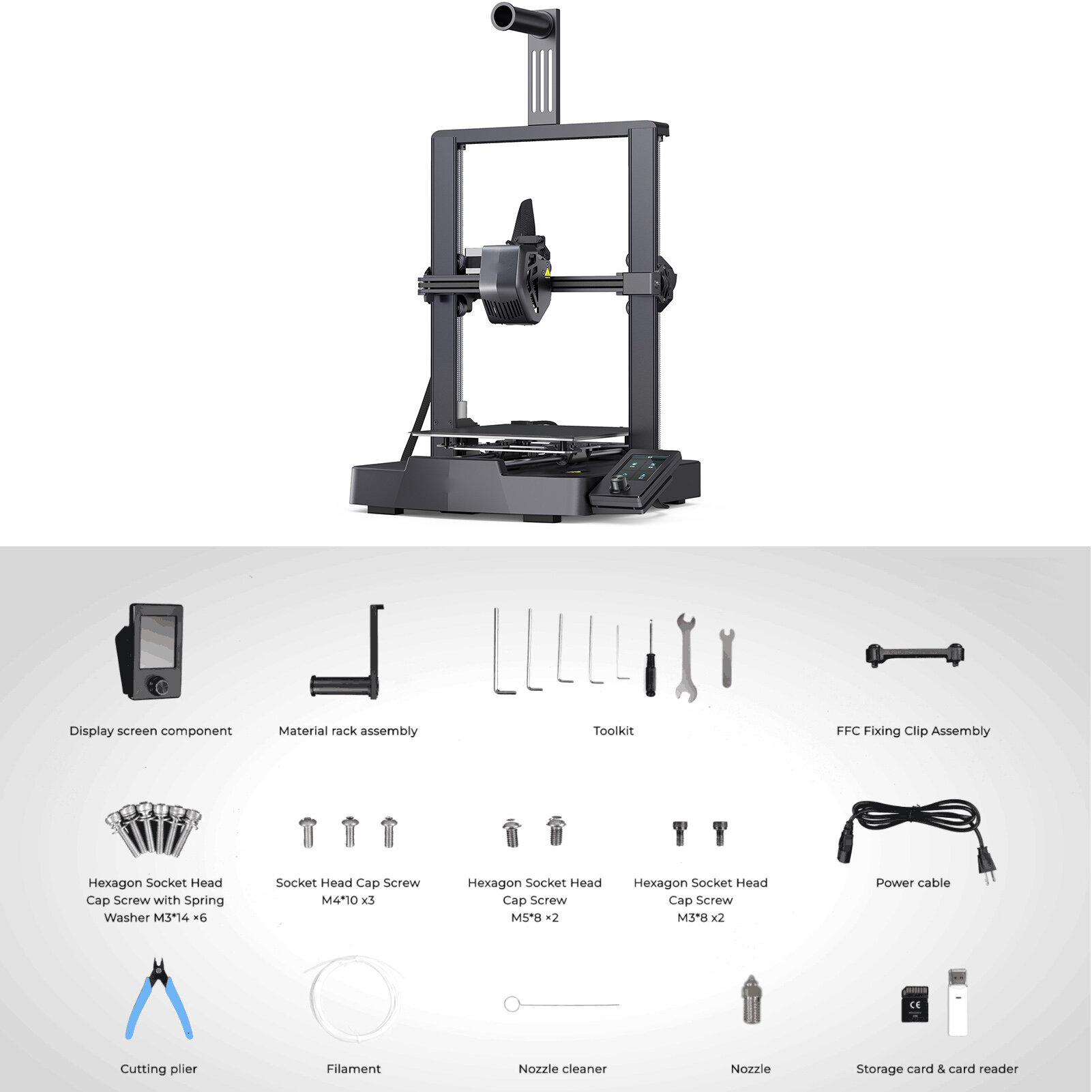 Crealitity Ender-3 v3 SE 3D принтер с CR Touch Auto Выравнивание 220*220*250 мм размер печати и прямой экструдер-спрайт Стабильный двойной ось z Обеспечивая высокое качество печати с 3,2 дюймом экрана цветовой ручки для 1,75-мм нитей PLA Petg TPU