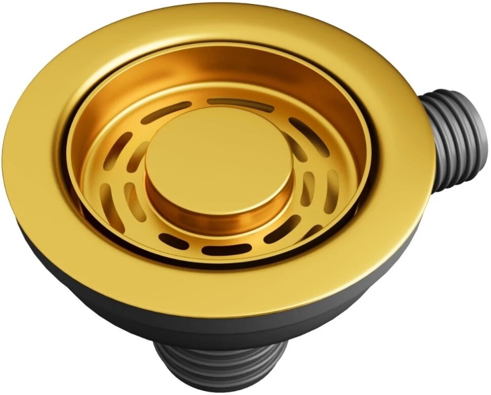 Выпуск для кухонной мойки Emar C002-L Golden 3 1/2-40 золотой матовый
