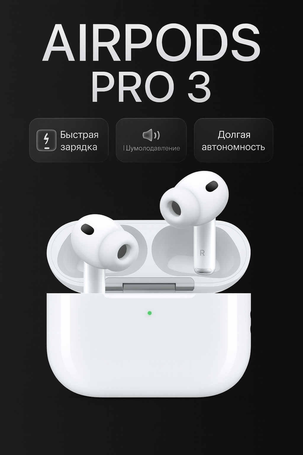 Беспроводные наушники AirPods Pro 3 – стиль, комфорт и мощный звук в одном!