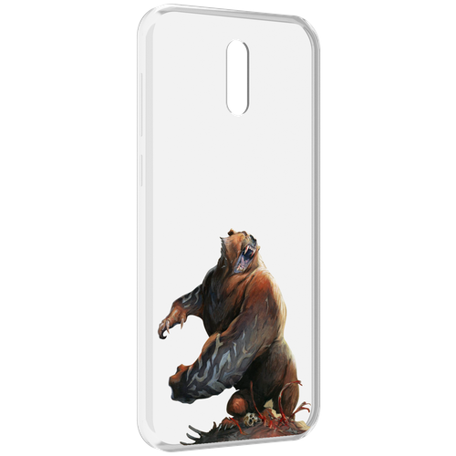 Чехол MyPads Медведь-жестокий для Alcatel 3L (2019) задняя-панель-накладка-бампер