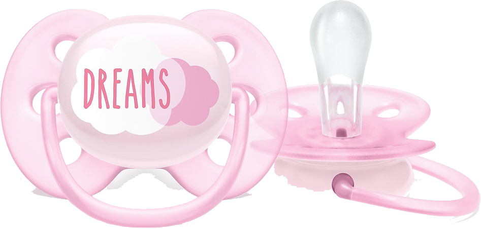 Philips Avent Пустышка силиконовая Ultra Soft Dreams 0-6 мес для девочек SCF527/01 1 шт