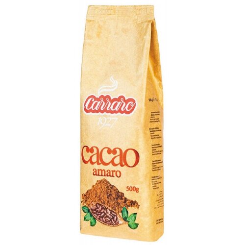Какао Carraro Bitter Cocoa Amaro чистое горькое, 500г