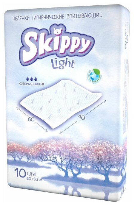 Гигиенические пеленки детские Skippy Light, р-р 60x90 (10шт.)