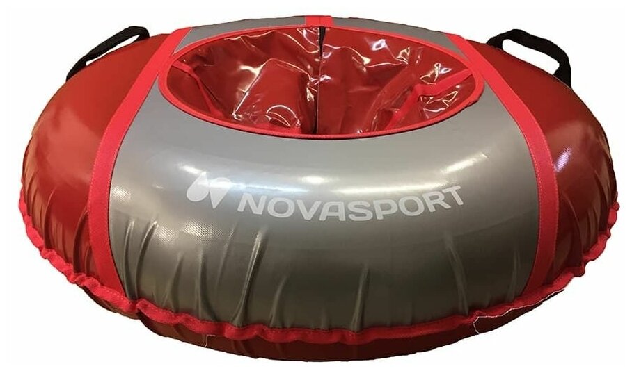 Санки надувные 125 см Тюбинг усиленные тент без камеры NovaSport СН050.125, красный/красный серый