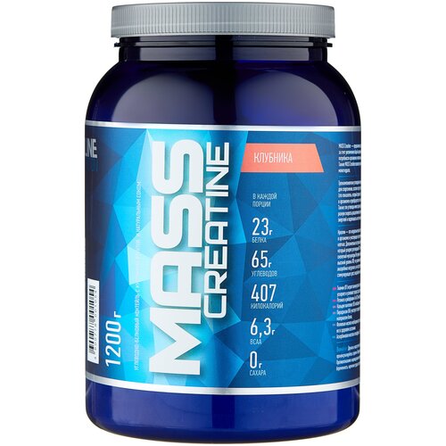 фото Гейнер rlinesportnutrition mass creatine, 1200 г, клубника