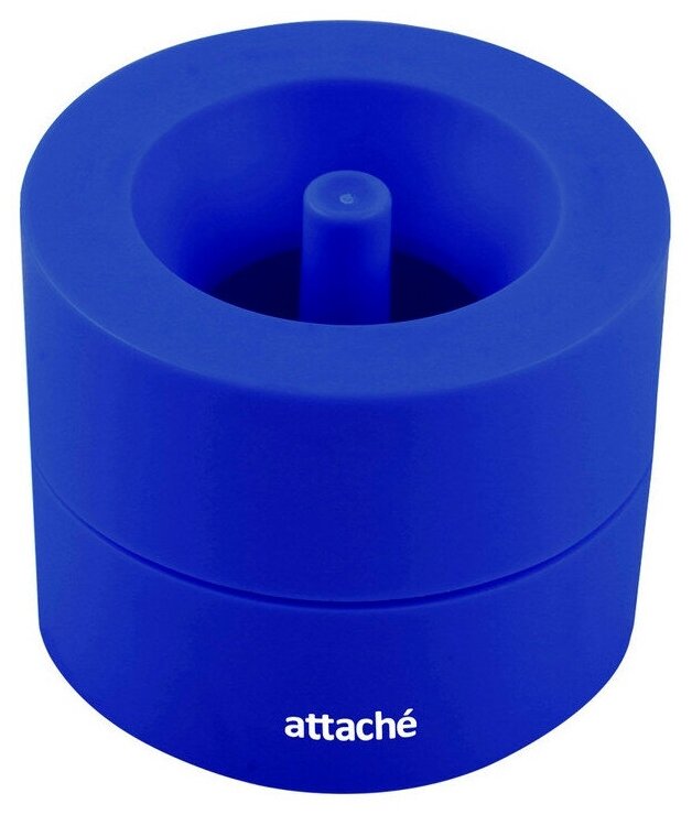 Скрепочница магнитная Attache, вертикальная, круглая, (синий)