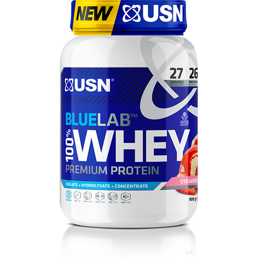 USN BlueLab 100% Whey Premium Protein (908 гр) Клубника