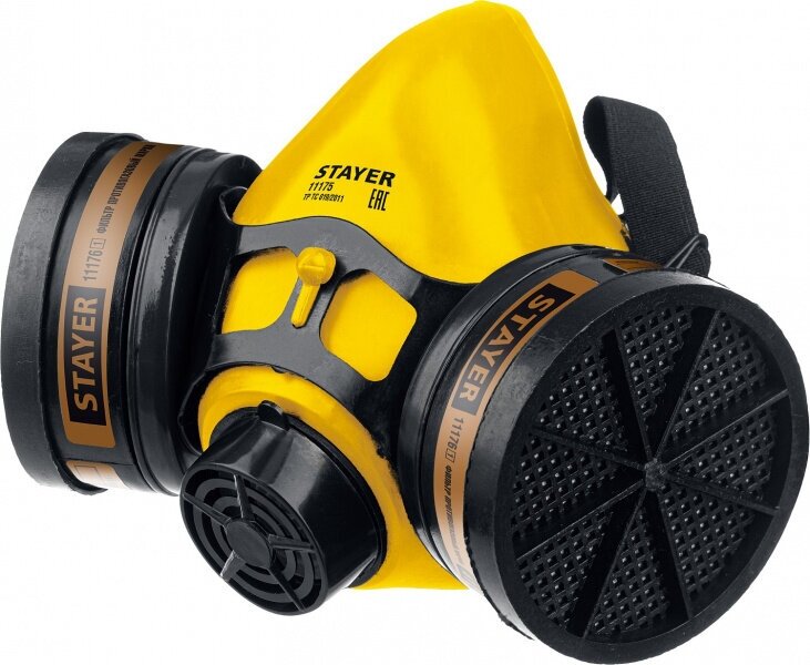 фото Противогазовый респиратор STAYER HF-6000 с двумя фильтрами A1 в комплекте 11175