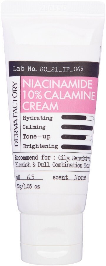 Derma Factory Niacinamide 10% Calamine Cream Крем для лица с ниацинамидом и каламином