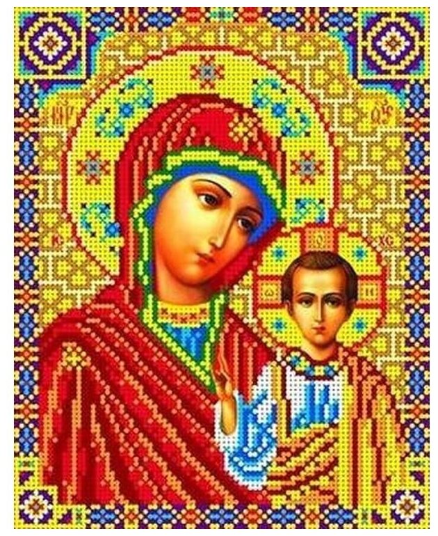 Набор вышивки бисером «Богородица Казанская», 18,5x23 см, Каролинка