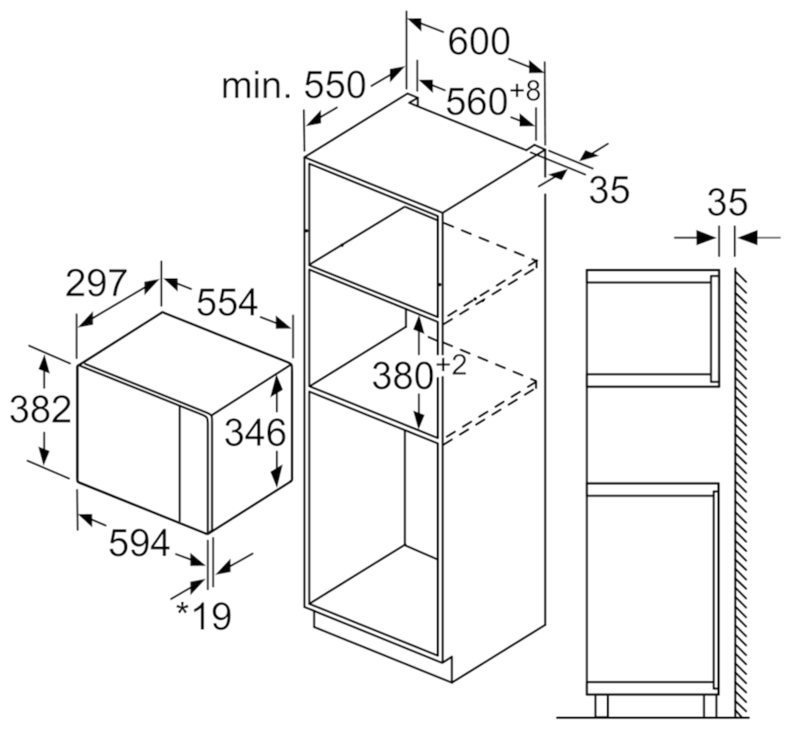 Микроволновая печь встраиваемая Bosch BFL524MS0, черный - фотография № 9