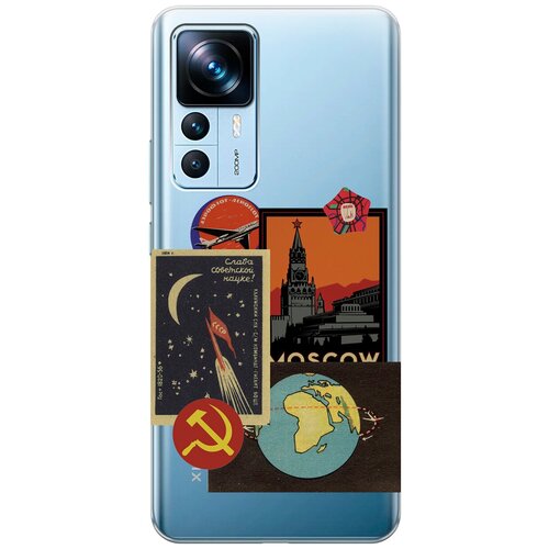 Силиконовый чехол с принтом Moscow Stickers для Xiaomi 12T / 12T Pro / Сяоми 12Т / 12Т Про силиконовый чехол с принтом dream on для xiaomi 12t 12t pro сяоми 12т 12т про