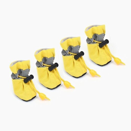 Ботинки для собак "Уют" с утяжкой, набор 4 шт, размер 5 (5, 5 х 4, 5 см), жёлтые 9380902