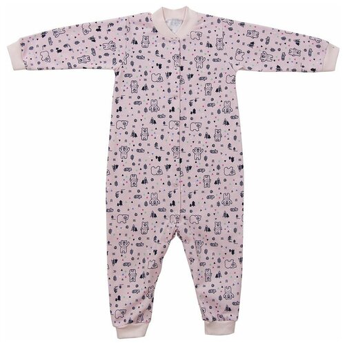 фото Комбинезон жёлтый кот, закрытая стопа, размер 86, розовый