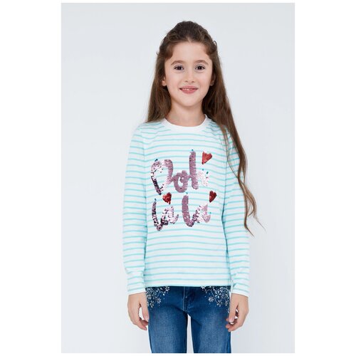 фото Лонгслив zarina, размер 116, голубой