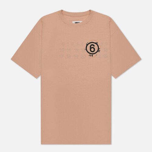 Мужская футболка Maison Margiela MM6 Numeric Logo бежевый, Размер S