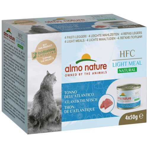 Влажный корм для кошек Almo Nature HFC Light Meal, c атлантическим тунцом 4 шт. х 50 г