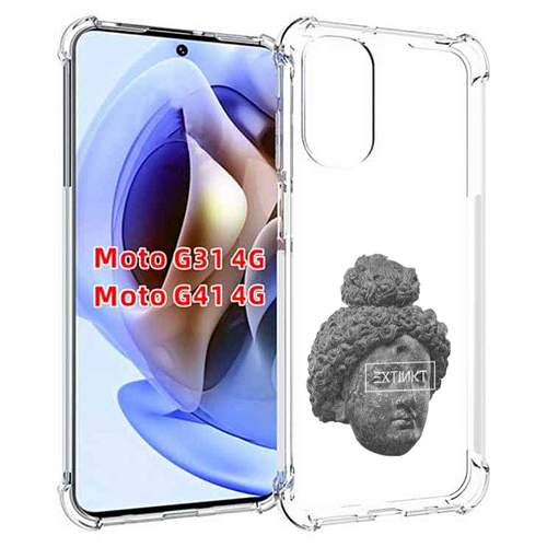 Чехол MyPads каменное лицо девушки для Motorola Moto G31 4G / G41 4G задняя-панель-накладка-бампер