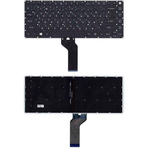 клавиатура laptop keyboard для ноутбука acer swift 3 sf314 51 52w2 sf314 51 31ne sf314 51 черная с подсветкой Клавиатура для ноутбука Acer Swift 3 SF314-51 черная с подсветкой