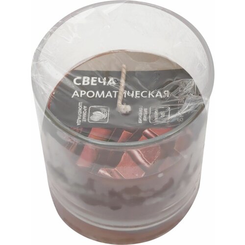 Свеча ароматическая HOMECLUB с ароматом шоколада, в стакане - 5 шт.