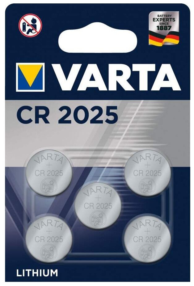 Элемент питания VARTA CR2025 бл 5