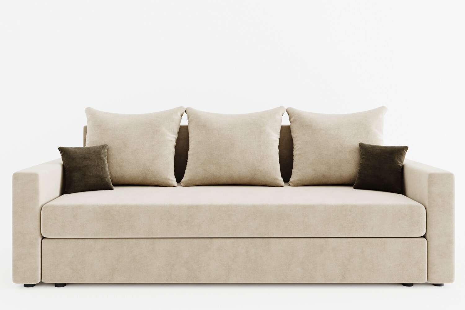 фото Диван кровать Олимп-1 раскладной с ножками-кубышками подушками и ящиком