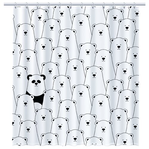 фото Шторка для ванной fixsen panda fx-2501, без колец