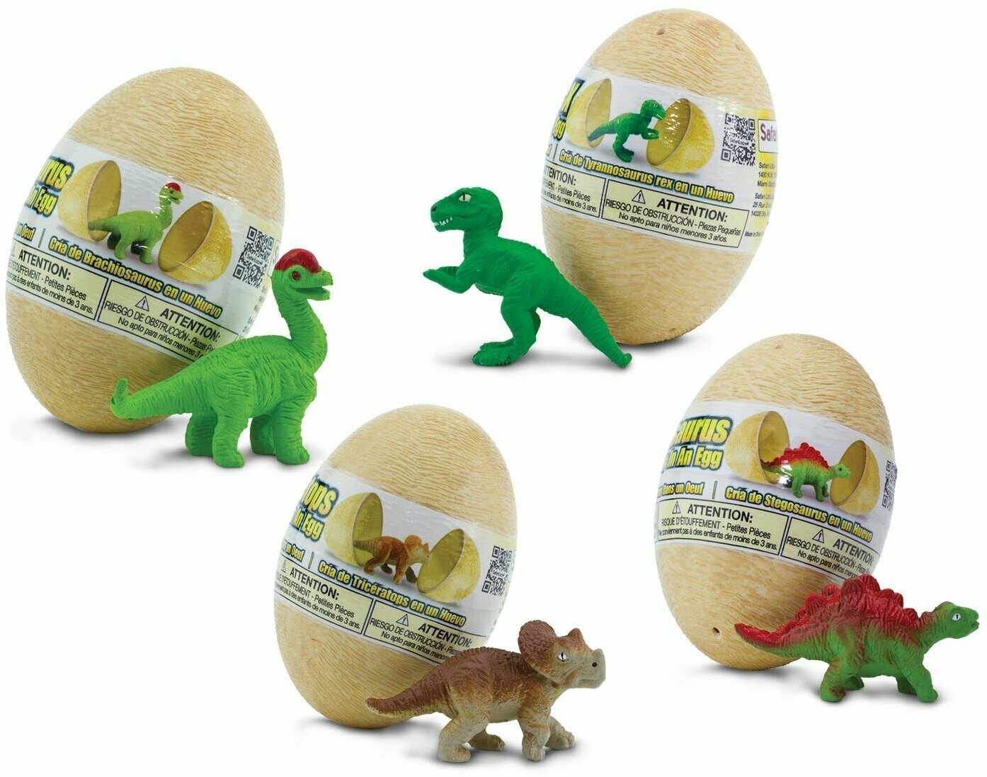 Набор фигурок Safari Ltd Яйца динозавров с динозавриками, 4 вида
