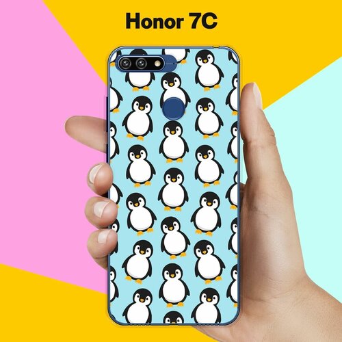 силиконовый чехол котики и пингвины на honor 7c Силиконовый чехол на Honor 7C Пингвины 30 / для Хонор 7Ц