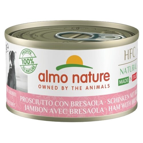 Влажный корм для собак Almo Nature HFC Made in Italy, ветчина, Говядина Брезаола 1 уп. х 1 шт. х 95 г