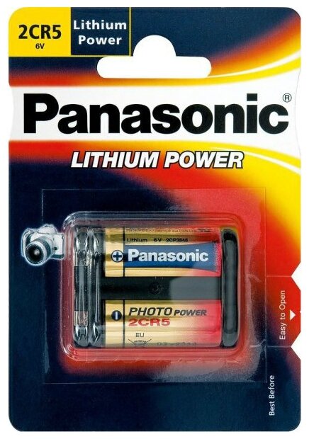 Батарейка Panasonic Lithium Power 2CR5, 1 шт.