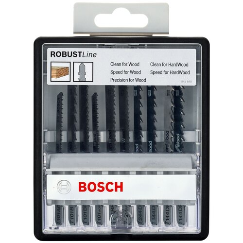 Набор пилок для электролобзика BOSCH Robust Line Wood Expert 10 шт.