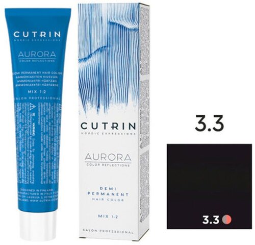 Cutrin AURORA Demi Безаммиачный краситель для волос, 3.3 Темный золотисто-коричневый