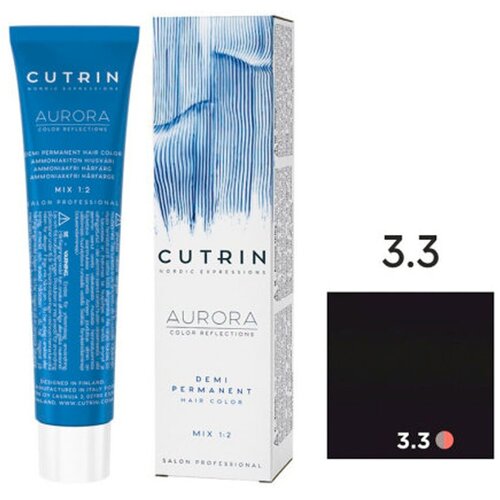 cutrin осве­тляющий порошок без аммиака aurora bleaching powder amonia free 500 мл 500 г Cutrin AURORA Demi Безаммиачный краситель для волос, 3.3 Темный золотисто-коричневый, 60 мл