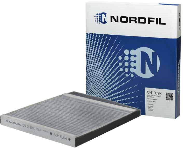 NORDFIL CN1069K Фильтр салона угольный Volvo S60 S80 V70 XC70 XC90.